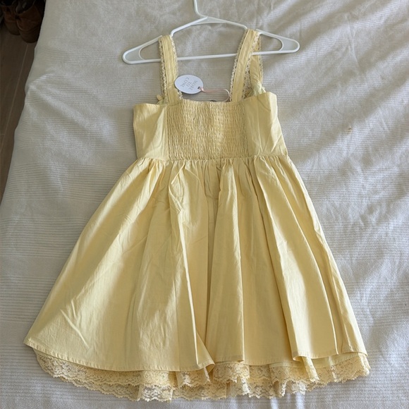 Yellow Lace Trim Dress - Picture 2 of 2